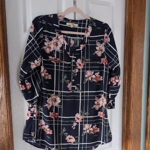Floral Plaid Women's Top